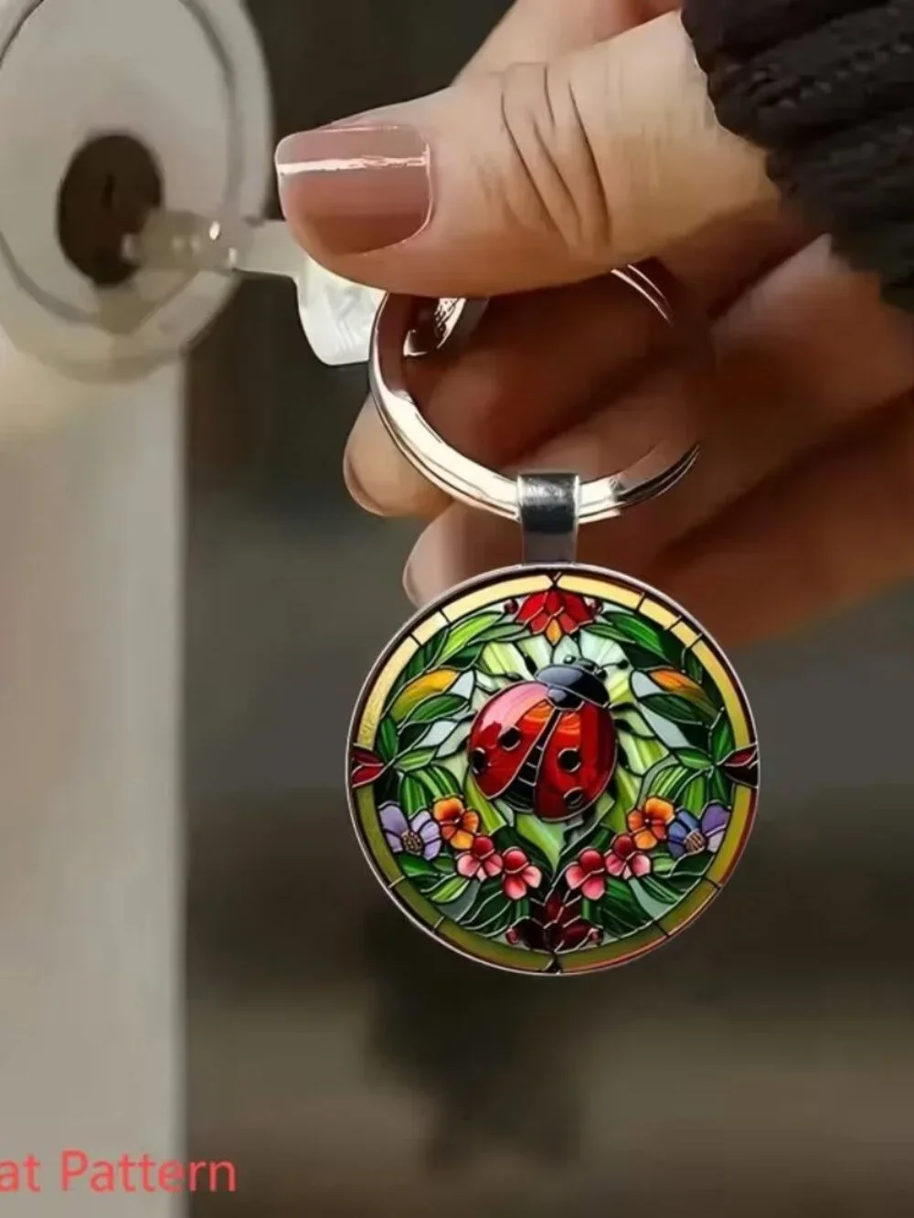 Stainless Steel LADYBUG Keyring Keychain Accessory